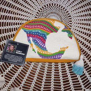 Hispanic Heritage celebration cosmetic pouch with artwork by local artist